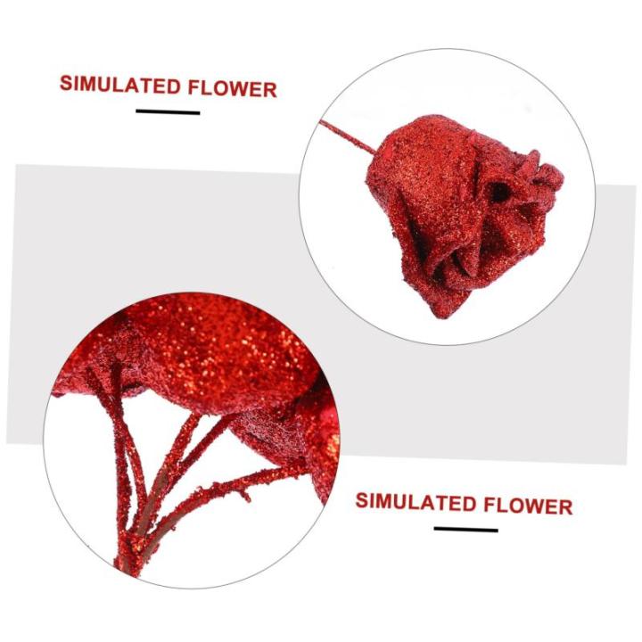 50 Stück Rosenkopf Realistisches Blumenstraußdekor Künstliche Rosenköpfe Simulationsblumenstrauß Künstlicher Blumenstrauß Staubblatt Künstlicher Rosenstrauß Sport Rot