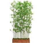 Kunstmatige bamboe bladeren doe-het-zelf decoratiescherm met houten basis 1,2 m hoge faux potplant voor restaurant kantoor binnen buiten decoratie (1,2 m hoog)