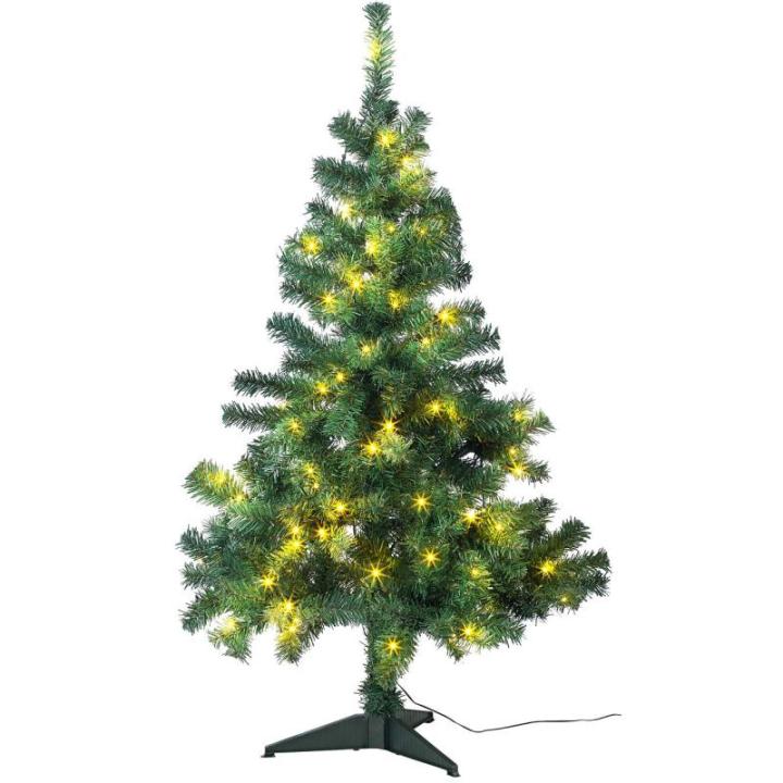 Kerstboom verlichting: kerstboom met vloerstandaard, 120 cm, 250 takpunten, 100 leds (kunstkerstboom led)