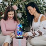 Eeuwige roos, mooie en het beest, Galaxy Rose, cadeau voor vriendin (vlinderblauw)