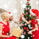 , kunststof kerstboomversiering, 16 stuks, kerstboomversiering, decoratie voor Kerstmis, met sleutelhanger, rood-wit, kerstdecoratie