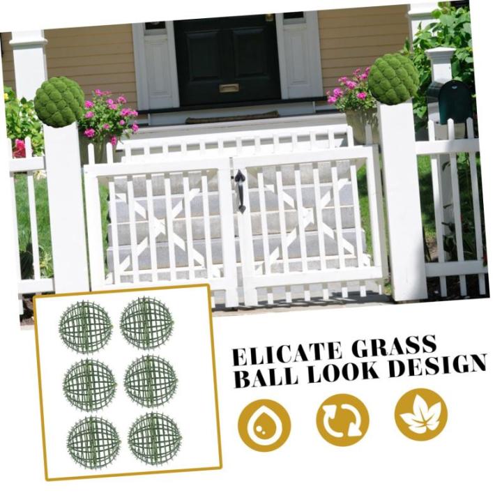 12 STK Blumenarrangement Topiary-käfigrahmen Drahtkugel Rahmen Aus Buchsbaum-formschnitt Stubenwagen Halter Für Blumengraskugeln Topiary-Kugel Faux Anlage Ball Green Plastik
