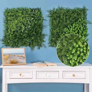 wand, bosgroen, set van 2, elk 50 x 50 cm, groen voor binnen en buiten, uv-bestendig, onderhoudsvriendelijk en duurzaam, verticale tuin voor een feel-good sfeer en