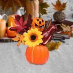 Halloween-Kürbisse, Ahornblätter, Ornament, Herbsternte, Dekor, neuartiges dekoratives Handwerk, Esstisch-Mittelstück für Geschäft und Büro, Style A