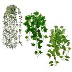 Kunstplant, eucalyptus, klimop, 60 cm, , zeer realistisch plastic kunstplant, decoratieve planten voor woonkamer, woning, badkamer, keuken, 3 stuks