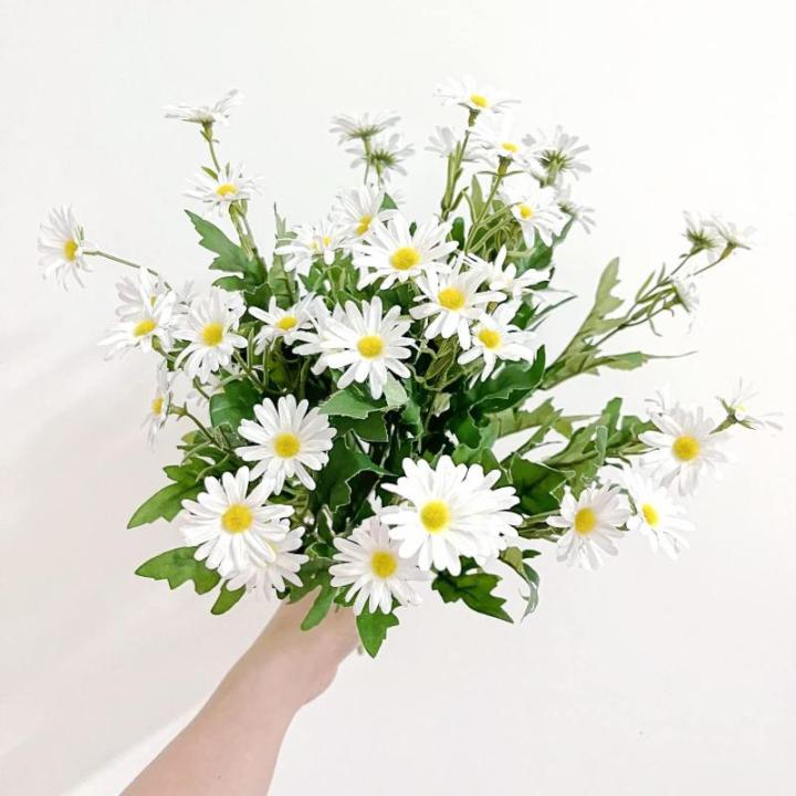 2 x witte margriet boeketten , kunstmatige witte madeliefjes boeket, faux madeliefje bos, margriet takken voor bloemenarrangement, bruiloft middelpunt decoraties