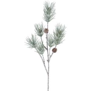 Kerstdennentak, grijs-groen, 72 cm, kunstdennentak met natuurgetrouwe dennenappels en naalden, kerstdecoratie, tafeldecoratie voor Kerstmis, kerststuk