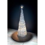 Pop-up spiraalkerstboom, 150 cm, met 120 leds en sterpunt, zilver, kunstdennenboom, warm wit verlicht voor buiten en binnen, kerstdecoratie, tuinverlichting met stekker