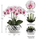 44 cm kunstmatige orchideeën phalaenopsis kunstbloemen als echte decoratieve orchidee bonsai kunstplant arrangement in keramische pot voor tafel woonkamer wooncultuur decoratie