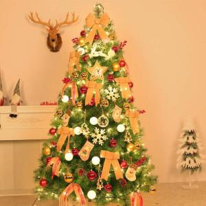Künstlicher Weihnachtsbaum aus PVC mit Beleuchtung, vordekoriert, einfache Montage, künstlicher Christbaumschmuck, Weihnachtsbaum, Festliche Dekoration, 180 cm (71 Zoll), Grün (