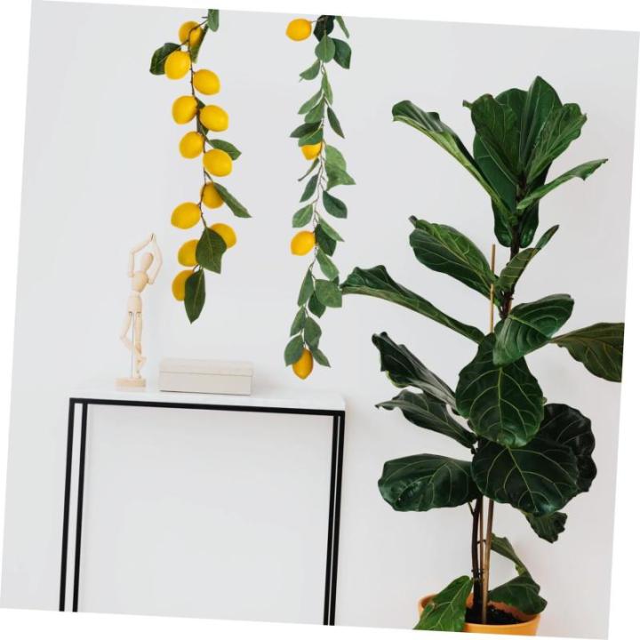 6 STK Simulation Zitronenrattan Sommerliche Haustürdekoration Frühling Künstliche Fruchtgirlande Künstliche Zitronengirlande Gelbe Zitronengirlande Künstliche Zweige Plastik Y