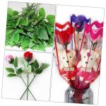 160 STK Rosenstiel künstliche Blumenbündel Blumenstiele aus Papier hojas künstliche blüten Artificial künstliche Rosen Material für künstliche Blumen grüner Blumenstieldrah