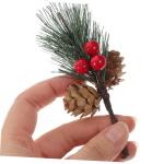 10st Kiefernzapfen Tannenzweig Künstliche Weihnachtspflücker Künstliche Beerenzweige Baum Pflücken Weihnachtsschmuck Girlande Pflanzen Weihnachts-kiefernpflücker Beeren Zweig 