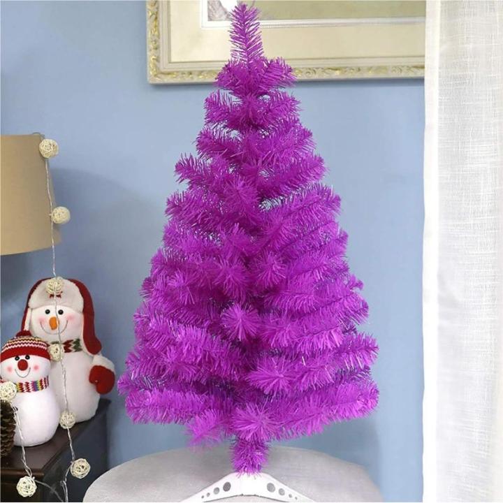 Leichter Tisch-Weihnachtsbaum mit Ständer for kleine Weihnachtsdekoration, PVC-Tannenbaum, Kleiner Weihnachtsbaum, mehrfarbiger künstlicher Weihnachtsbaum(Purple,60cm/2ft)