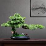 Künstlicher Bonsai-Baum Realistische künstliche Bonsai-Pflanzendekoration, künstlicher Wacholder-Bonsai-Baum mit Pony-Figur, 48,3–50,8 cm hoch, mit Topf for Dekoration, Tischd