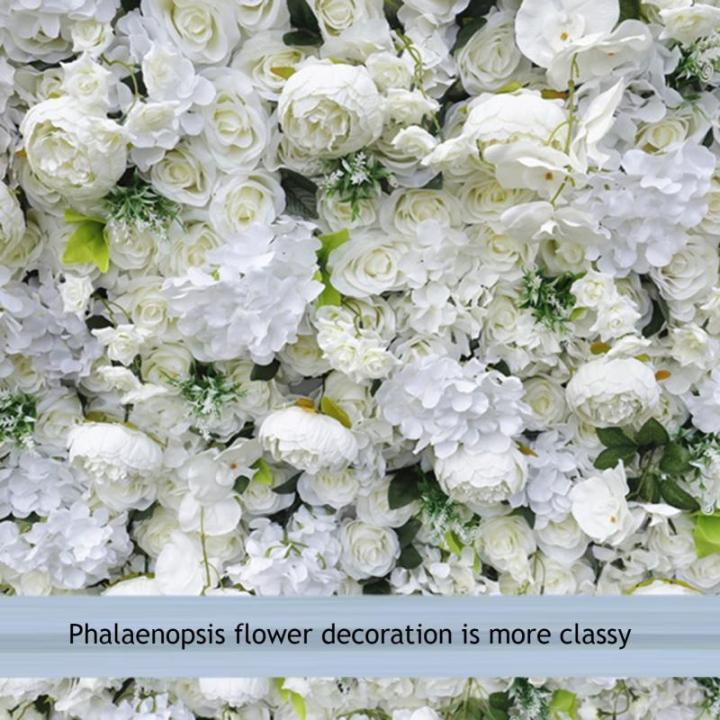 Weißer Rosen-Blumen-Wand-Hintergrund, Künstlicher Wand-Blumen-Hintergrund 3D-Seiden-Hortensie-Rosen-Blumen-Panel Für Foto-Hintergrund-Home-Party-Hochzeits-Hintergrund-Dekoration