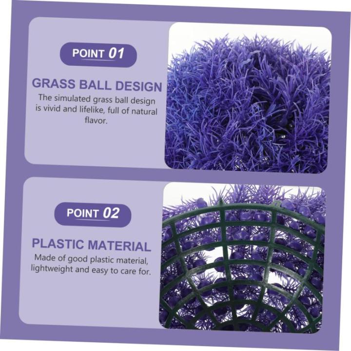 Ball Aus Kunstrasen Künstliche Pflanzenkugel Topiary-Ball Pflanzenkugeln Aus Grünem Gras Deckengras-kugeldekor Buchsbaum Kugel Dekorative Hängende Kugeln Mooskugeln Plastik Viol