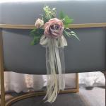 6 Stück Hochzeitszeremonie Ornamente Raffinierte Stuhlverzierungen Mit Künstlichen Blumen Kirchenbänken Blumen
