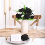 , 20 stuks, dahlia's met bladeren en stelen, doe-het-zelf dahlia-schuim bloem voor bruiloft, boeketten, bloemen, centerpieces, arrangementen feesttafels, woondecoratie, zwart