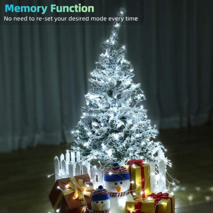 Kerstboomverlichting Wit, 20M 200 LED Lichtsnoer, Waterdicht Lichtketting, Kerstlichtsnoer, voor binnen en buiten, 8 verlichtingsmodi, Timerfuncties, Decoratie Kerstmis