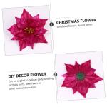21 STK künstliche Blumen für Weihnachtsbaum gefälscht funkeln Hochzeitsdeko weihnachtsdeko kunstpflanze künstliche Pflanzen glitzernde weihnachtsblume Weihnachtsglitzerblumen S