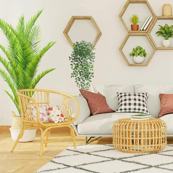 Hangende , 2 stuks, 95 cm, mandala, kunststof, planten, , groene hangplant voor muren, vensterbank, kast, decoratie, balkon, muur, hangmand, decoratie