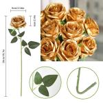 Zijde kunstroos bloemen bruidsboeket (goud)