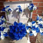 20 stuks kunstmatige Calla lelie, bruid, latex, ware aanraking, familie, decoratie, feest, bruiloft, hotel, decoratie, boeket (koningsblauw)