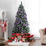 paarse kerstbalornamenten voor kerstversiering - 36 stuks kerstboom onbreekbare ornamenten met ophanglus voor vakantie- en feestdecoratie (combo van 6 stijlen in 3 maten)