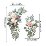Faux Bloem Swag Set van 2 voor Bruiloft, Huwelijksboog Bloemen Welkom Teken, Witte Huwelijksboog Faux Groen Slinger, Bloemstuk Swag Achtergrond voor Huwelijksceremonie (2 stuks