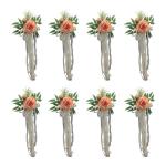 6 Stück Hochzeitszeremonie Ornamente Raffinierte Stuhlverzierungen Mit Künstlichen Blumen Kirchenbänken Blumen