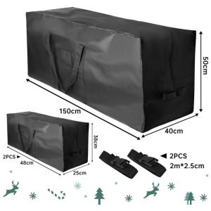 3er-Set Weihnachtsbaum Auflagentasche für bis zu 240 cm Tannenbaum, Weihnachtsbaum Aufbewahrungstasche mit 600D Oxford-Gewebe Wasserdicht Schwerlast, 150cm Große x1 + 48cm Kleine