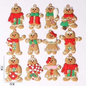 Kerstboomdecoraties, peperkoek, 12 stuks, traditionele peperkoekmannetjes, kleifiguren, kerstboomornamenten, met koordje
