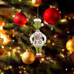 Kerstdecoratie, acryl, kerstboomversiering, groen, schattig, hangende ornamenten, kerstdecoratie, kerstversiering, feestdecoratie voor kerstfeest