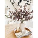5 stuks kunsttakken, eucalyptus, decoratieve takken, bruine eucalyptusbladeren, kunstplant als echte decoratieve planten voor bruiloft, tafelopzetstuk, bloemstuk, woondecoratie