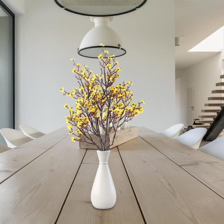Falsche Blumen, Realistische Blumenarrangements, Baby Breath Seide mit Langen hohen Stiel Europäische Kunst Dekor gefälschte Blumen natürliche Gypsophila Zweige(Yellow)
