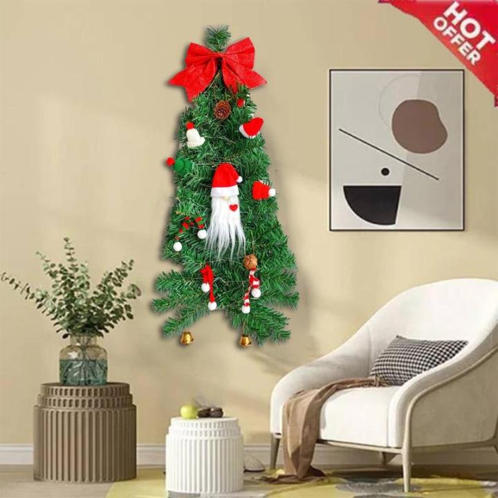 Weihnachtsbaum, Weihnachtsbaum-Wanddekoration, 70 x 34 cm, Mini Kleiner künstlicher weihnachtsbäume Geschmückt künstlich Tisch Tannenbaum Geschmückter Christmas Tree Christbau