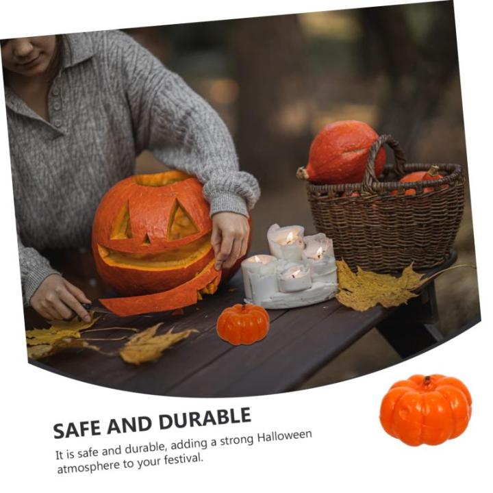 500 stuks pompoendecoratie Halloween pompoen decoratie kleine realistische pompoen desktop pompoen decoratie Halloween feestdecoratie nep pompoen PU-lijm miniatuur
