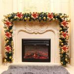 15 stuks 14 cm kunstmatige kerstster bloemen glitter met clips stengels kerstboom ornamenten voor krans feest bruiloft Nieuwjaar decoratie (rood gouden)