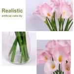 20 stks Fake Calla Lelie Roze & Wit Faux Bloemen Boeket met Stengels Latex Calla Lelie Decoratieve voor Bruids Bruiloft Thuis Party Kantoor Bloemstuk