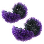 4 Stück Eukalyptus-Grasball künstliche Pflanzen gefälschte Pflanzengrünkugeln grüne Kugeln Dekorative Pflanzenkugel Zimmerpflanzenkugel Partygeschenk Graskugeln Plastik Violet