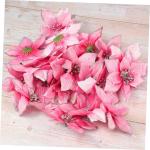 15st Weihnachtsblume Weihnachtsstern Blumen Weihnachtsbaumspitze Gefälschter Weihnachtsstern Weihnachtsbaum Glänzende Blumen Mini-Kranz Outdoor-dekor Blumendekoration Rosa Plasti