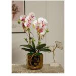 Kunstblumen Künstliches Blumen-Set, goldene Keramikvase mit künstlicher Schmetterlings-Orchidee, Arrangements für den Esstisch für Hochzeitsfeiern für jeden Anlass