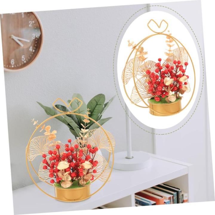 Künstlicher Blumenkorb Hochzeitsgeschenke Hochzeitsblumenarrangement Christbaumschmuck Für Paare Wohnakzente Dekor Hochzeitsverzierung Aus Roten Beeren Paargeschenk Eisen