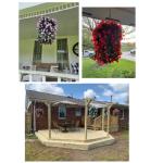 Hangende kunstbloemenmand, nep hangende plant, zijden orchideebloemen, kunstbloemstuk voor buiten tuin, tuin, zakje, patio binnen, woondecoratie (oranje)