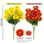 30 hoofden kunstmatige gerbera madeliefjes met dauwdruppel, 2 kleuren zijden madeliefjes die er echt uitzien met 3 vormige bladeren, nepbloemen die schitteren in het zonlicht voor
