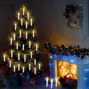 20/30/40/50/60 stuks LED-kaarsen, LED-kerstverlichting, draadloze dimbare kerstverlichting, vlamloze kerstkaarsen voor de kerstboom, kerstdecoratie, bruiloften, verjaardagen, feest