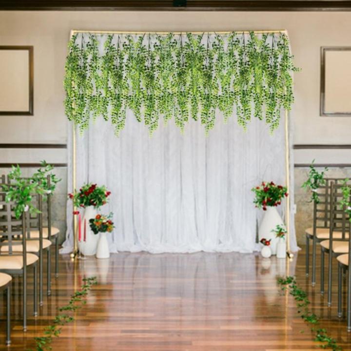 Mihunon Kunstmatige Ivy Vine 2 stuks kunstmatige ophanging Vine Planten vervalste kunststof groen Ivy Garland voor bruiloft muur buiten ophangen planten omheining spalier