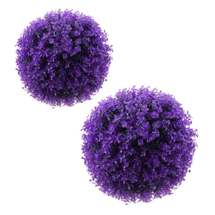4 Stück Eukalyptus-Grasball künstliche Pflanzen gefälschte Pflanzengrünkugeln grüne Kugeln Dekorative Pflanzenkugel Zimmerpflanzenkugel Partygeschenk Graskugeln Plastik Violet