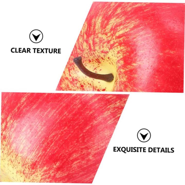 4 Sätze Künstlicher Apfel Künstliches Obstdekor Realistisches Fruchtmodell Fengshui-äpfel-Figur Simuliertes Apfelmodell Naturgetreue Fruchtdekore Modelle Harz Rot 5 Stück * 4